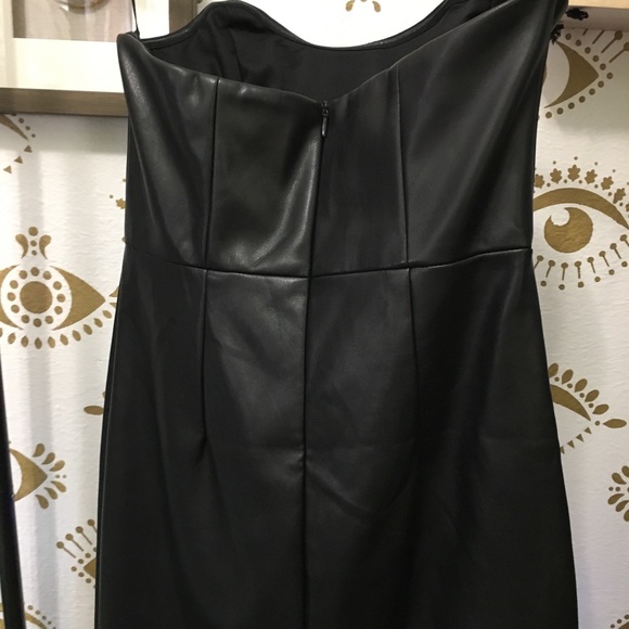 Forever21 Faux leather black strapless dress - Picture 3 of 8